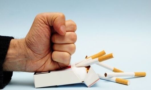 cessation of smoking to prevent pain in the joints of the fingers